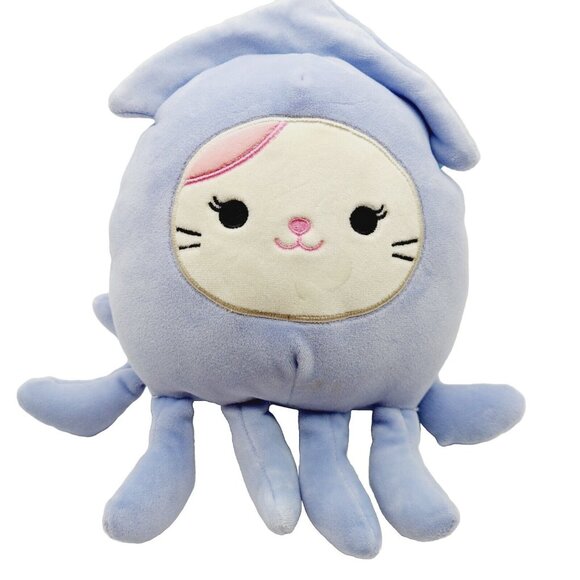 Squishmallow Karina the Cat in Squid Costume Stuffed Plush Kellytoy 8" Tall - Picture 1 of 7